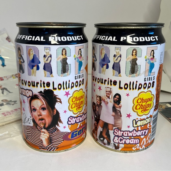 Vintage 90s Spice Girls Lot Gift-wrap Postcard Lollipop Tins Hat Mirror Pin Y2k - Picture 11 of 16